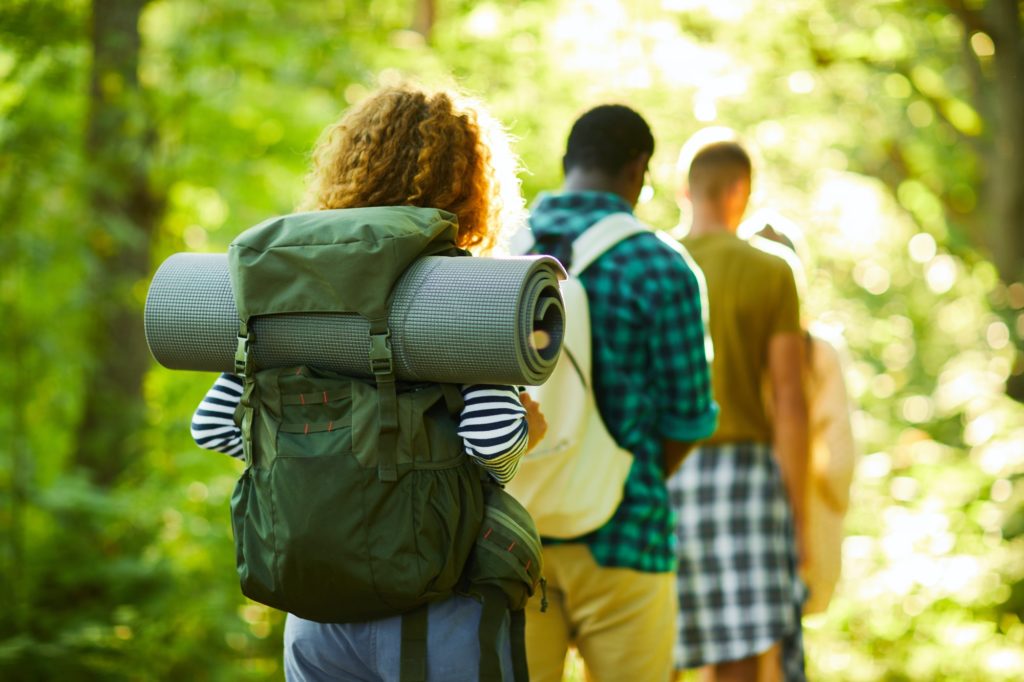 Campers with backpacks
